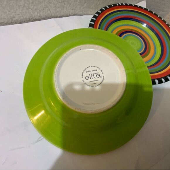 Gibson Elite Pueblo Springs Stoneware Hand Painted 8.5" Salad Plate set 2 G20 - Picture 6 of 8